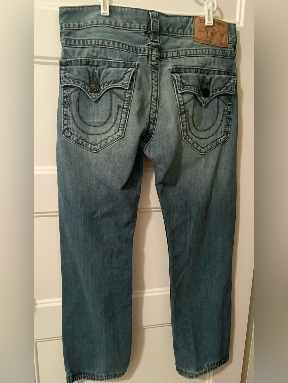 True Religion Big T Straight Flap, Grey/Black wash, Authentic, Mens Sz 32/28